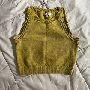 Madewell Mustard Yellow Sleeveless Knit Crop Sweater